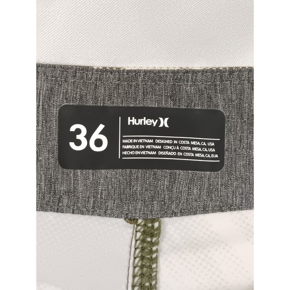 Hurley Phantom Board Shorts Tropical Leaf Print Khaki Tan Men's Size 36 - Picture 6 of 9